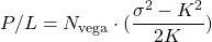 $$ P/L = N_{\textrm{vega}} \cdot( \frac{\sigma^2 - K^2}{2K}) $$