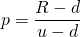  p = \dfrac{R-d}{u-d} 