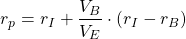 $$ r_p = r_I + \frac{V_B}{V_E}\cdot(r_I - r_B) $$