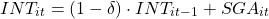 $$INT_{it}= (1 - \delta) \cdot INT_{it-1} + SG&A_{it}$$