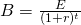  B=\frac{E}{(1+r)^t }