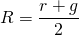 R = \dfrac{r+g}{2}